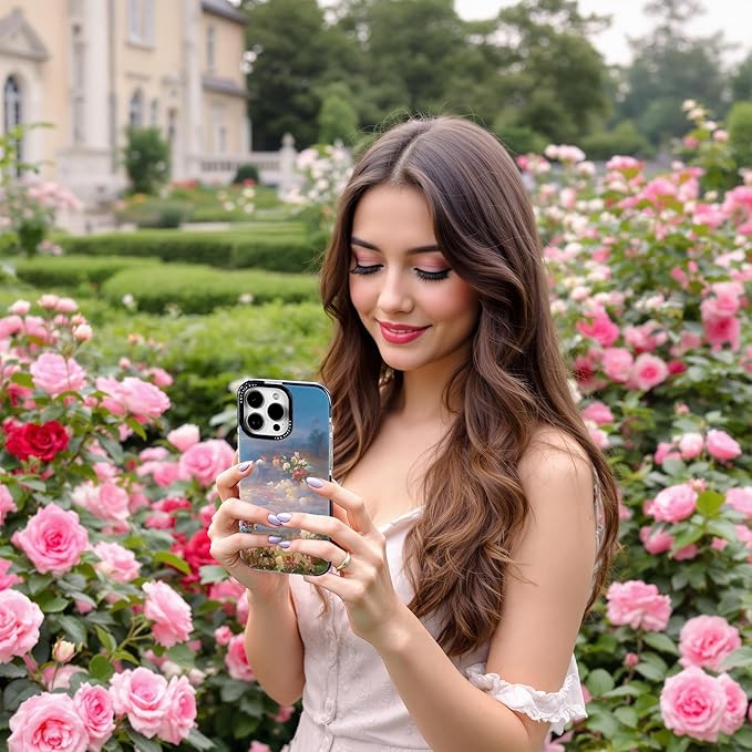 for iPhone 14 Pro Case, Impressionist Floral Landscape Pattern, Military-Grade Drop Protection, Cute Soft Slim TPU Protective Cover with Camera Lens Protection for Women & Girls