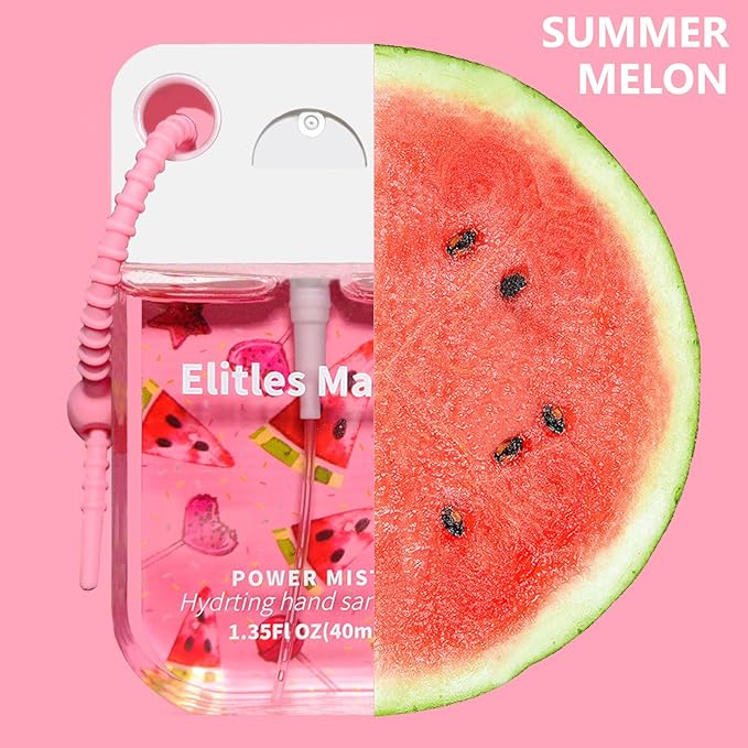 Hand Sanitizer Spray, 3Pack Spray Hand Sanitizer Travel Size With Cute Keychain, Scented Pocket Power Mist Hydrating Women Teen Girl Gifts, 1.35FL.OZ (Watermelon,Lemon,Lavender