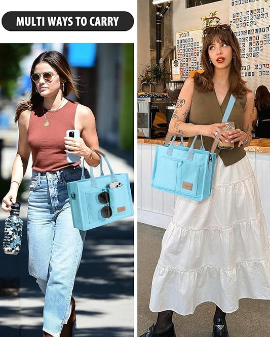 Tote Bags for Women Canvas Tote Purse Crossbody with Pockets Top Handle Shoulder Satchel Bag for Women