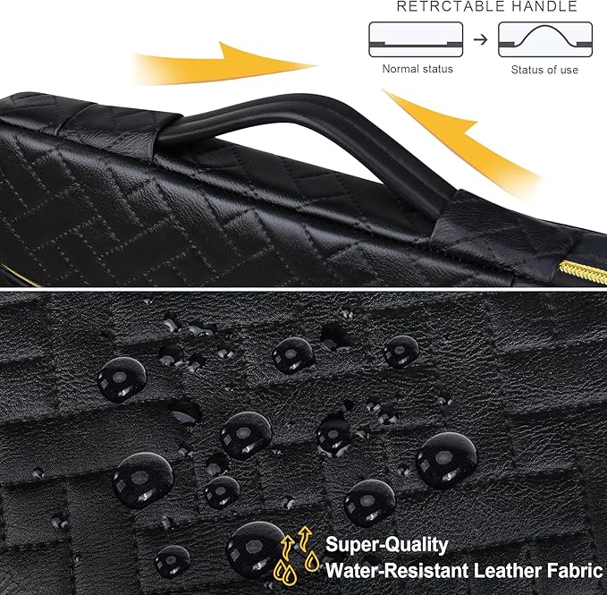 Lacdo 360° Protective Laptop Sleeve Case for 15 inch New MacBook Air M4 A3241 2025, M3 A3114, M2 A2941 2024-2023, 15 inch MacBook Pro A1990 A1707, Dell XPS 15 Plus 2022-2020 Computer Bag,Elegant Black