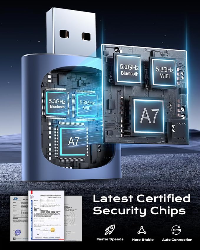 AuroraLink Wireless Carplay & Android Auto Adapter 2-in-1 Stable & No Delay Carplay Wireless Adapter Convert Wired to Wireless Car Play Dongle for iOS 10+/Android 11+ (Blue)