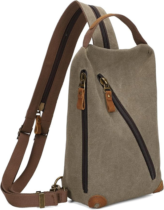 KL928 Canvas Sling Bag crossbody Bags Small Backpack Pack Travel Purse convertible purses for Women Men
