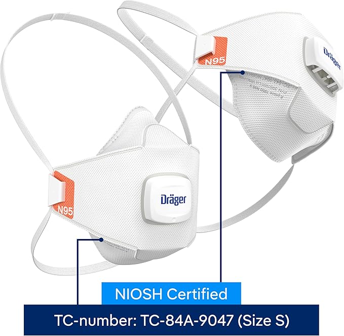 Dräger X-plore 1950 V N95 respirator mask with exhalation valve | NIOSH-approved respirator mask