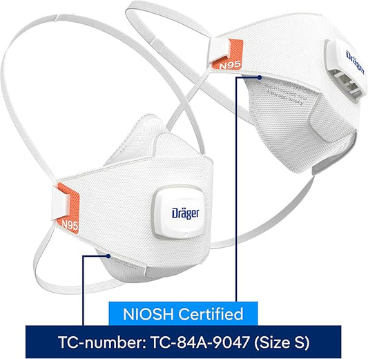 Dräger X-plore 1950 V N95 respirator mask with exhalation valve | NIOSH-approved respirator mask