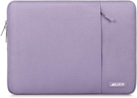 MOSISO Laptop Case 13.3 inch, 13-13.3 inch Laptop Sleeve Compatible with MacBook Air/Pro 13 / Pro 14, HP Dell ASUS Lenovo Notebook, Polyester Vertical Computer Sleeve Bag with Pocket, Purple