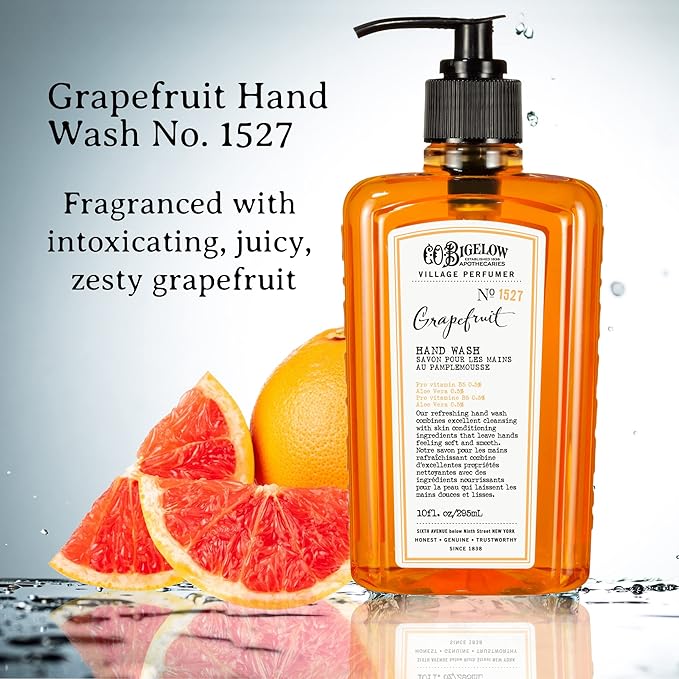 C.O. Bigelow Grapefruit Apothecary Duo Hand Care Gift Set, Hand Wash & Body Lotion, Liquid Soap & Moisturizing Lotion, Set of 2, 10 Fl Oz