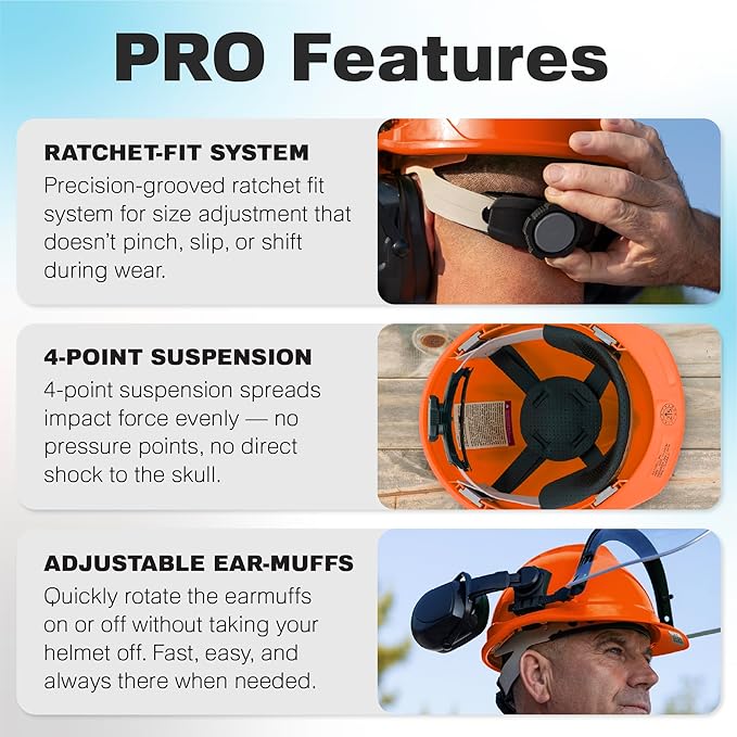 Raxwell Chainsaw Safety Helmet – ANSI Certified 6-in-1 Forestry Hard Hat with Ear Muffs, 2 Visors, Goggles & Earplugs – 30dB Noise Reduction – Adjustable PPE for Arborists, Logging & Tree Work
