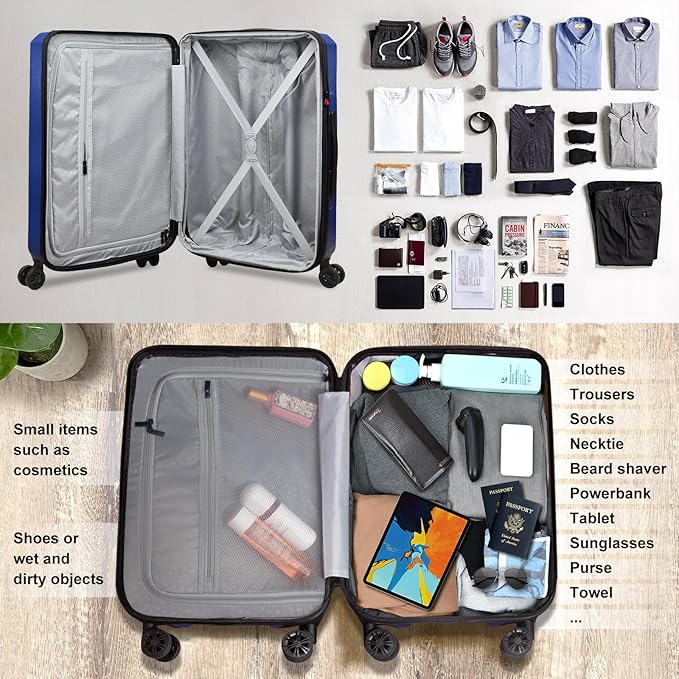 Verdi Hardside Expandable Luggage Set Carry-On/Checked Suitcase with Spinner Wheel