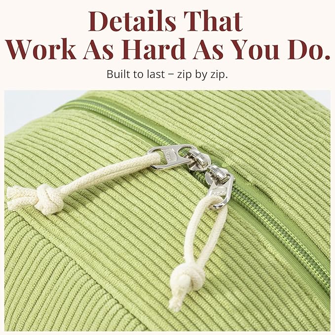 Insulated Lunch Bag for Women Men, Stylish Corduroy Tote Bag with Aluminum Lining, Large Capacity Reusable Cooler for Work, Travel, or Beach, Guacamole Green Lunch Box