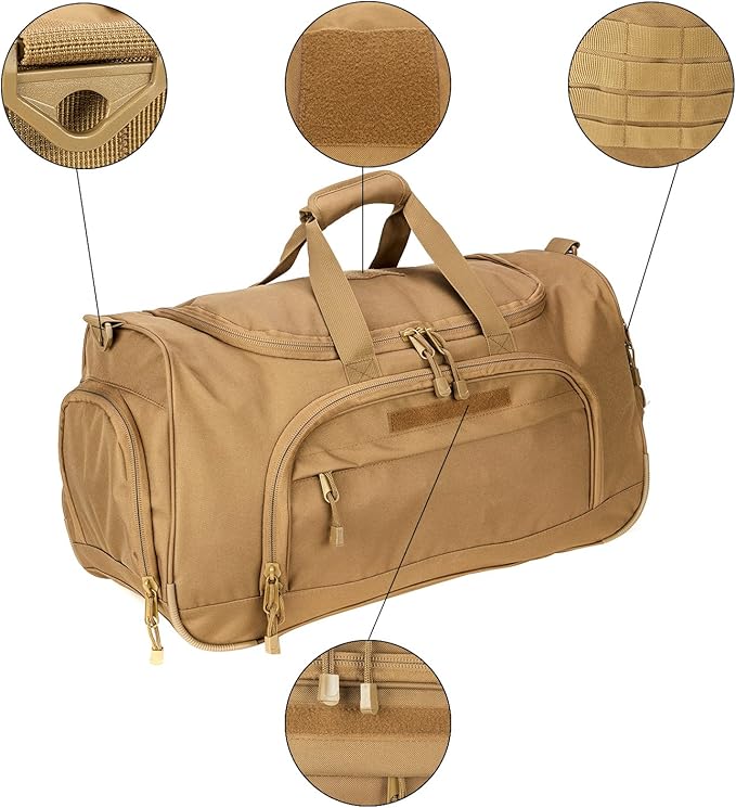 Gym Duffel Bag for Men Sports Duffel Bag with Shoe Compartment (TAN-Model B)