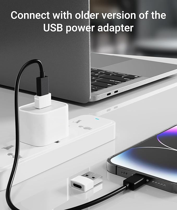 Syntech USB to USB C Adapter 4 Pack, Type C Female to USB Male Converter Power Charger Cable Adapter Compatible with MagSafe Apple Watch Series 10/SE/Ultra 2 iPhone 16 Plus Pro Max AirPods Pro, White