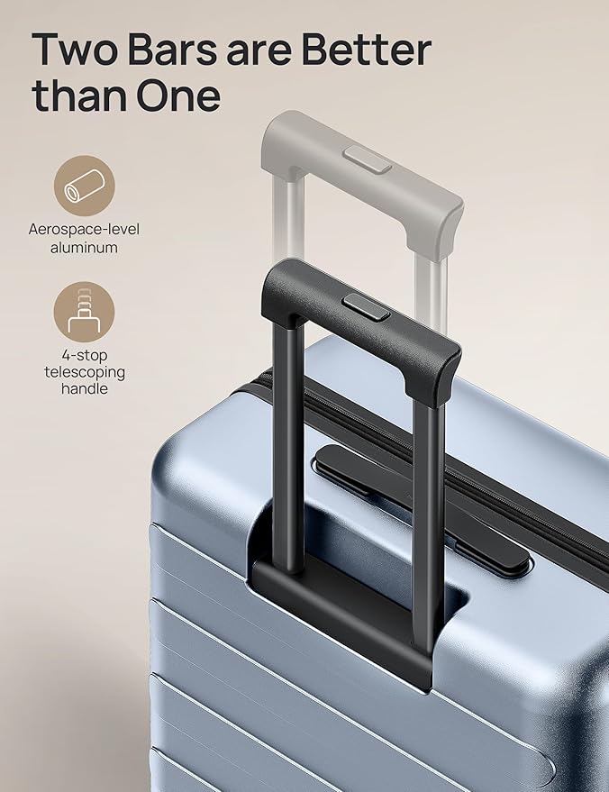 NINETYGO Large Checked Luggage 28 Inch, Checking In Luggage with Smooth Spinner Wheels, Expandable, Hard Shell PC Suitcase, Lightweight Travel Luggage, TSA Approved (Shadow, Rhine Max)