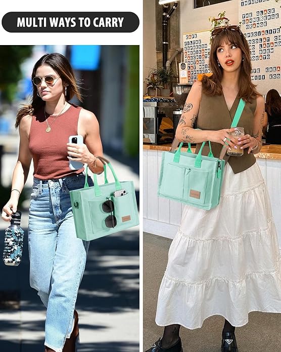 Tote Bags for Women Canvas Tote Purse Crossbody with Pockets Top Handle Shoulder Satchel Bag for Women