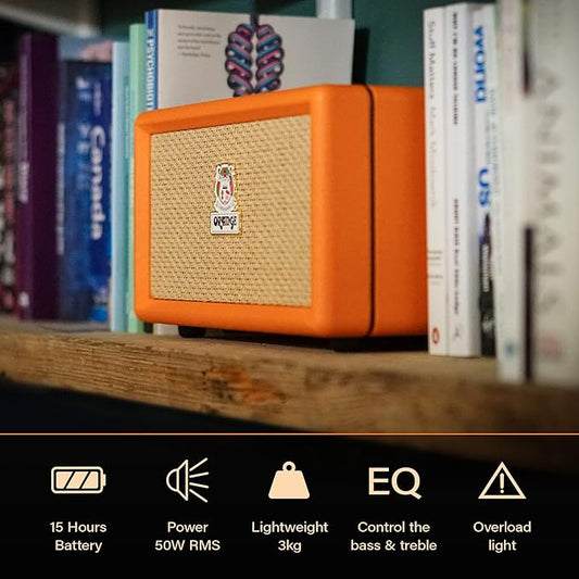 Orange Box - Portable Bluetooth Speaker Delivering Studio Audio Sound, 15M Range, 50W RMS Power, Long Battery Life, iOS & Android Connectivity - Great for Picnics, Festivals, BBQs and Holidays