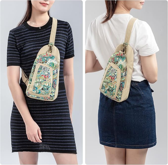 Black Butterfly Canvas Chest Bag, Small Chest Pack, Crossbody Bag for Travel, Inclined Shoulder Bag