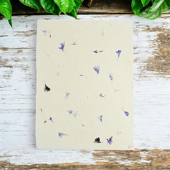 Handmade Lokta Laser and Inkjet Printer Paper with Deckle Edge 8.5x11 Inch Vintage Decorative Specialty Printing Paper (25 Sheets, Cornflower)