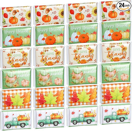 24 Packs Travel Size Tissue Pocket Slim Pack Facial 3 Ply Wallet Size Pocket Tissues for Travel Wedding Party Favors, 6 Styles(Leaf)
