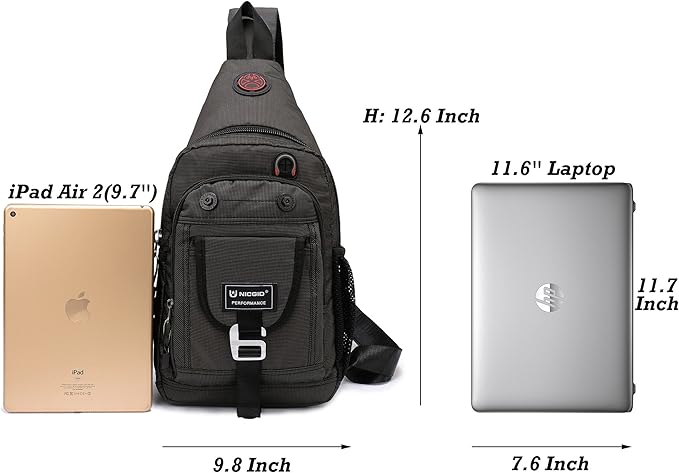 NICGID Sling Bag Chest Shoulder Backpack Crossbody Bags for Tablet Laptop Outdoor Hiking Men Women