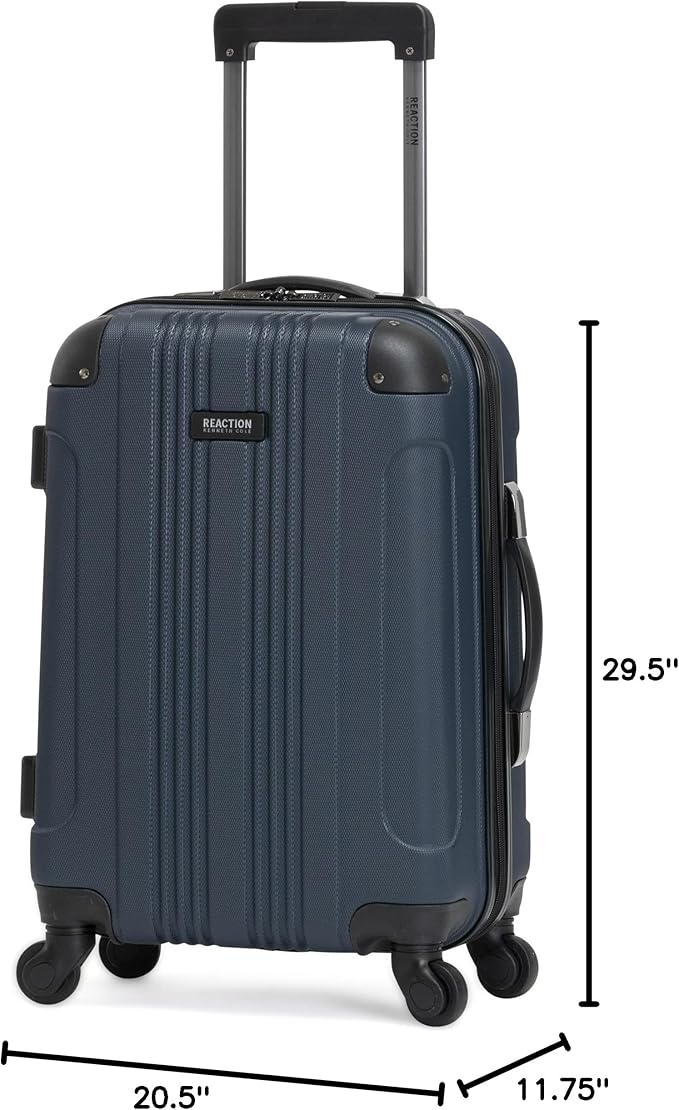 Kenneth Cole REACTION Out of Bounds Lightweight Hardshell 4-Wheel Spinner Luggage, Naval, 28-Inch Checked