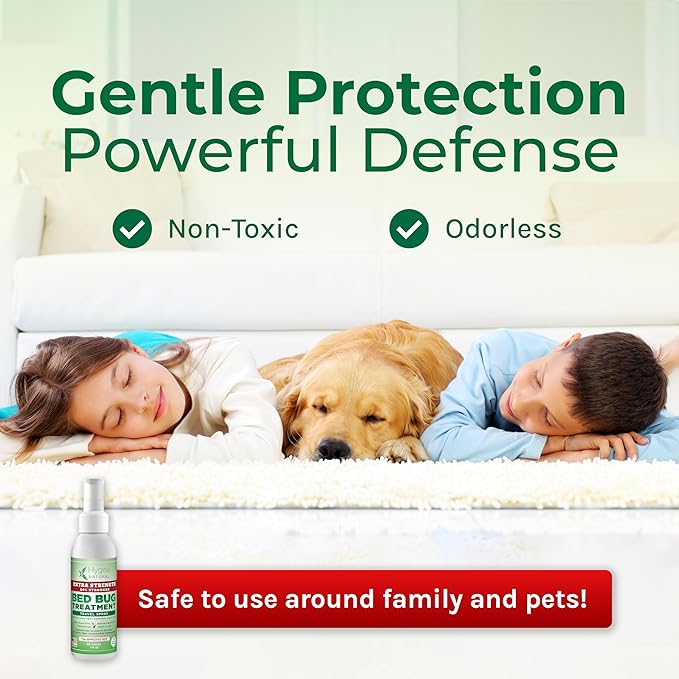 Extra Strength Bed Bug & Mite Natural Travel Spray - TSA Approved 3 oz Size - Child & Pet Friendly - Stain & Odor Free - for Hotel, Suitcase, Backpack - 66% Stronger Formula (3 pack)