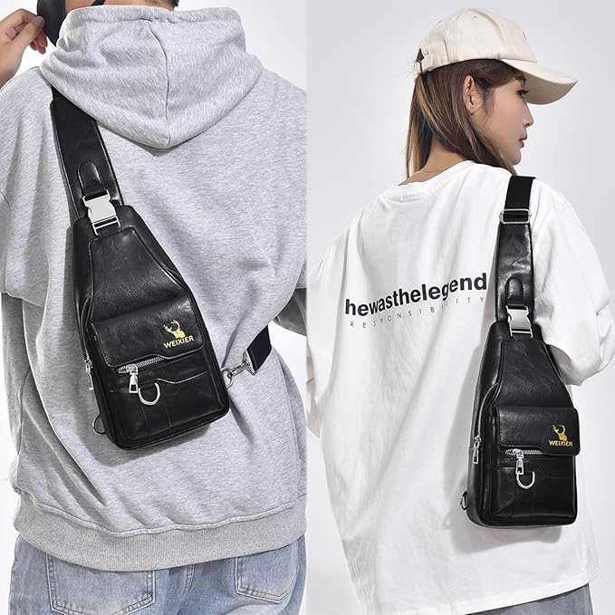 Sling Bag for Men Crossbody Chest Bag Over the Shoulder Purse Casual Sling Backpack for Travel Hiking Cycling