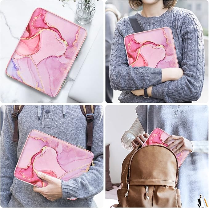 MoKo 9-11 Inch Tablet Sleeve Bag Carrying Case Fits iPad air 5 10.9" 2022,iPad Pro 11 M2 2022-2018,iPad 10th 10.9,iPad 9/8/7th Gen 10.2,iPad Air 4 10.9/Air 3 10.5,Tab S8/S9 11",Cloudy Pink