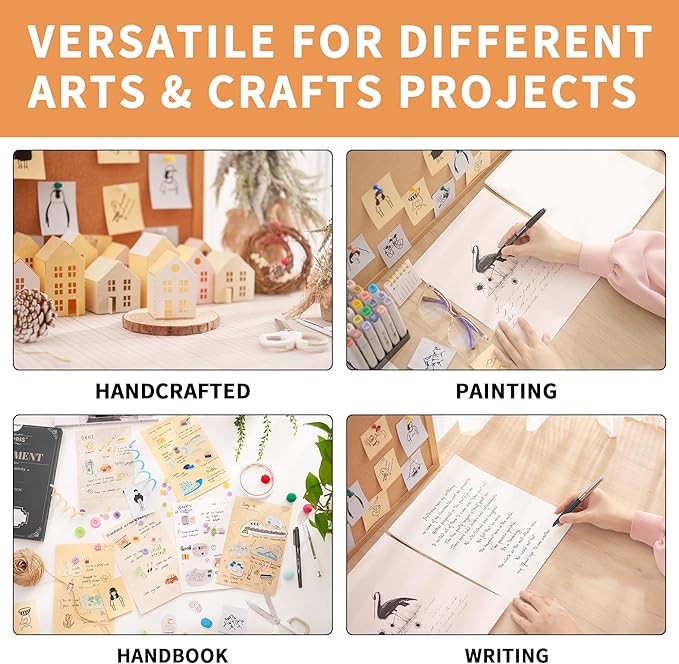 Parchment Paper - 8.5” x 11” Letter Size Parchment Card Stock 65lb Heavyweight Paper Thick Vintage Paper PAP04 (8.5x11inch/70Sheets, 10 Mixed Colors) PAP04MX