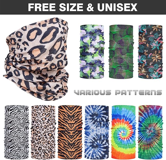 Neck Gaiter Sun Protection Face Mask for Men Women Breathable Head Wrap Headwear Balaclava Bandana