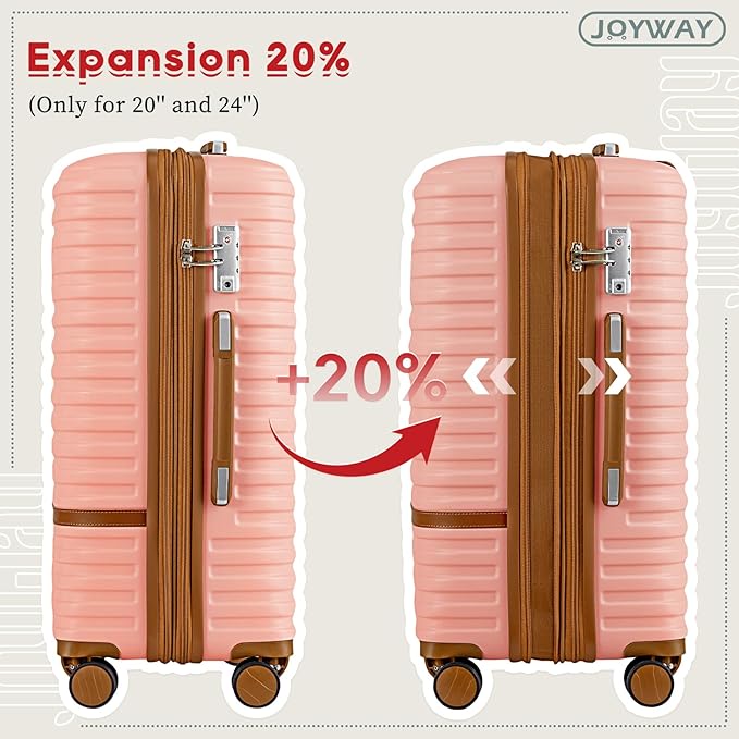 Joyway Expandable Luggage Sets 5 Piece, Hard Case Suitcase Set with Spinner Wheels, Hardshell Lightweight Travel Luggage with TSA Lock