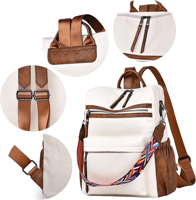 Dora & Liz Womens Backpack Purse Leather Fashion Travel Backpack Purse for Women Designer Ladies Shoulder Bags