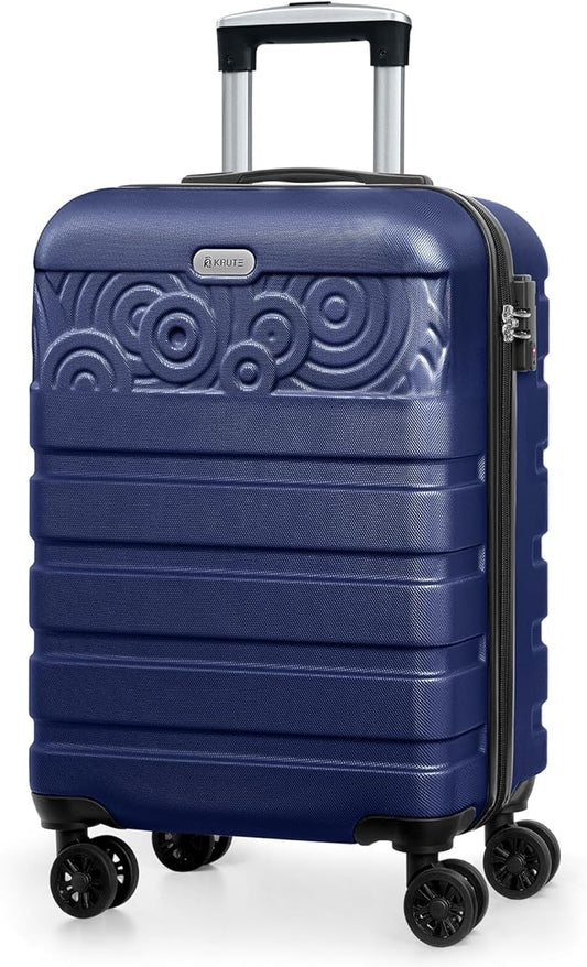 Krute 20 inch Carry On Luggage Airline Approved Suitcase with Spinner Wheels Hard Shell Luggages PC ABS TSA Lock Suitcase
