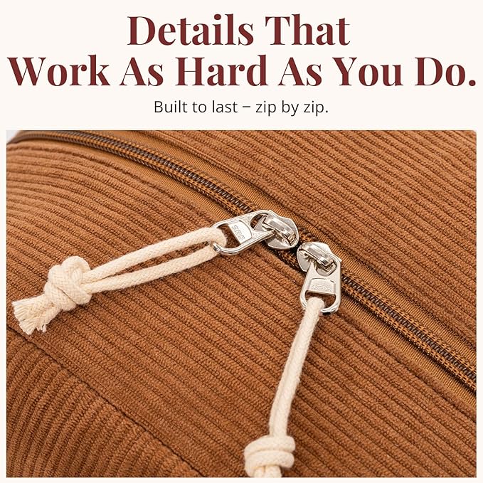 Insulated Brown Sugar Lunch Bag for Women, Stylish Corduroy Tote with Aluminum Lining, Large Capacity Reusable Cooler for Work, Travel, or Beach, Beige Cream Water-Resistant Lunch Box