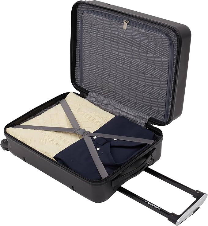 Travelers Club Skyline Spinner Luggage, Black, 20-Inch Carry-On