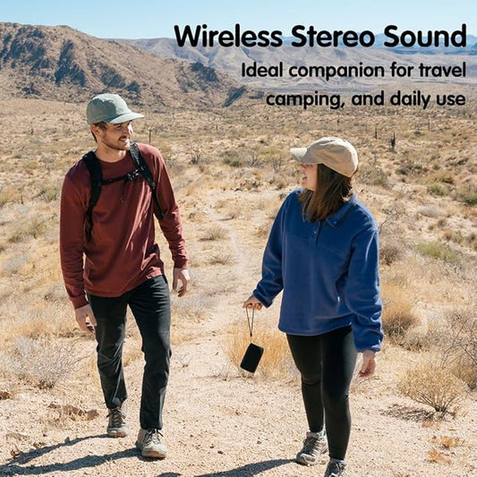 MusiBaby M68 Portable Bluetooth Speakers – Wireless, Waterproof, Dual Pairing, Deep Bass, Small & Loud with 24H+ Playtime – Outdoor Travel, Beach, Camping, Party, Gifts for Men Women (Black)