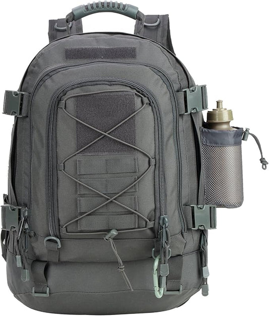Large Tactical Backpack for Men Military Backpack with DIY System for Travel, Work,Camping,Hunting,Hiking,Sports (GRAY)