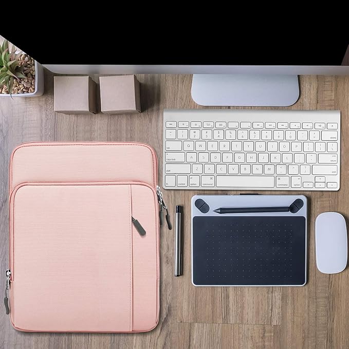 MoKo Laptop Sleeve Bag for 13.3-14 Inch, Notebook Carrying Case with Pocket Fits New MacBook Pro M3/M2 14" /13" M2/M1 Pro/M1 Max 14.2 2023-2021/Air 13.6" M2 2022, Surface Pro 9/8 13", Pink
