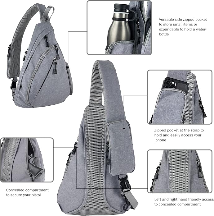 JESSIE & JAMES Peyton Crossbody Sling Backpack Concealed Carry Purse For Women Men Outdoor Chest Bag Shoulder Backpack