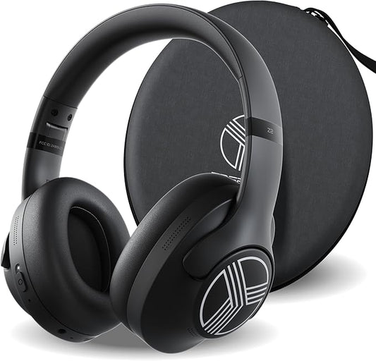 TREBLAB Z2 Hybrid Active Noise Cancelling Workout Headphones - Signature-HD Sound, Deep Bass, 58H Battery, Comfortable, Foldable Over Ear Bluetooth Headphones Wireless w/Mic for Calls for Gym, Sport