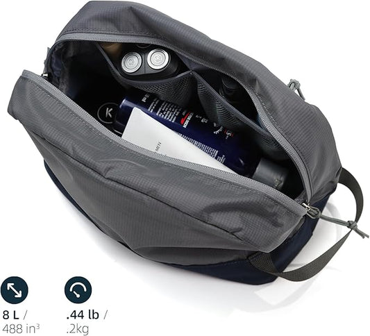 Travel Toiletry Bag 8L, Large Packing Cube with Waterproof TPU Wet/Dry Compartment (05 Ash Gray)