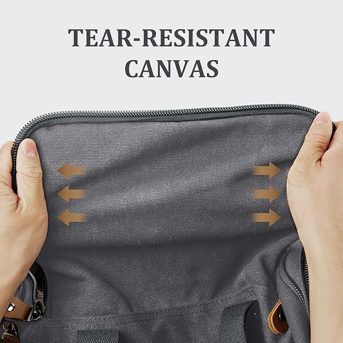 Gonex Canvas Duffle Bag for Travel 50L Expandable Duffel Weekend Overnight Bag men (Gray)