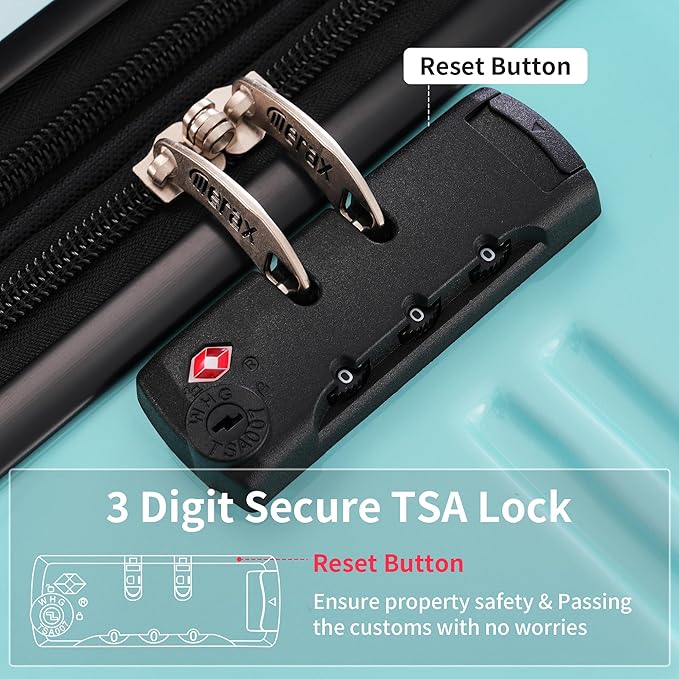 Merax Luggage Sets 3 Piece, Hardside Expandable Suitcase Set with Spinner Wheels, Lightweight Gradient Color Luggage 20+24+28 IN,Gradient Blue