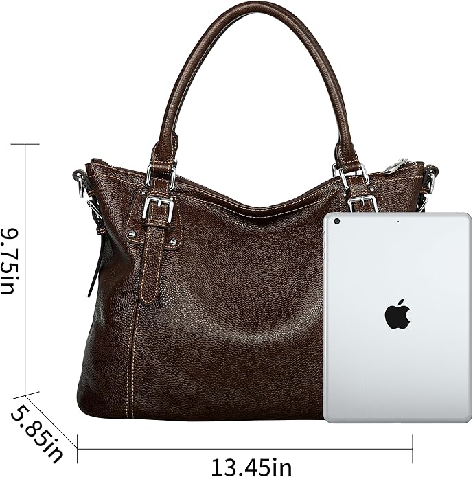 HESHE Genuine Leather Purses and Handbags for Women Tote Shoulder Bag Satchel Purse Top Handle Bags Hobo Crossbody Purse