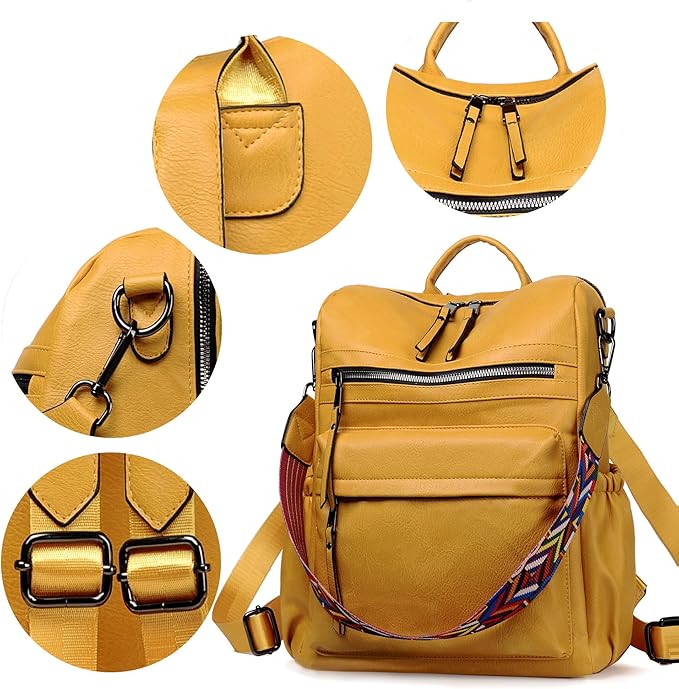 Dora & Liz Womens Backpack Purse Leather Fashion Travel Backpack Purse for Women Designer Ladies Shoulder Bags