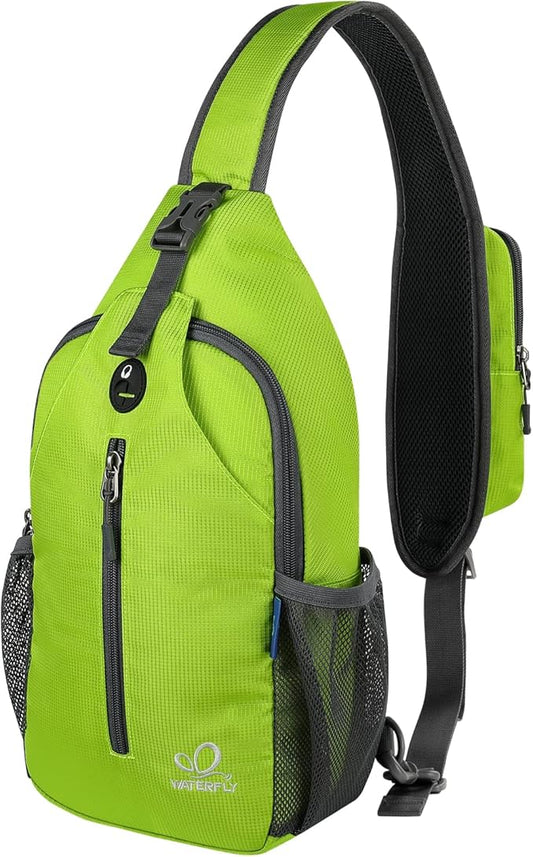 WATERFLY Crossbody Sling Backpack Sling Bag Travel Hiking Chest Bag Daypack