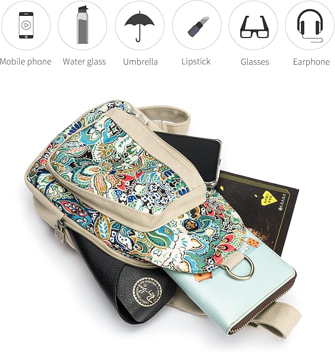 Black Butterfly Canvas Chest Bag, Small Chest Pack, Crossbody Bag for Travel, Inclined Shoulder Bag