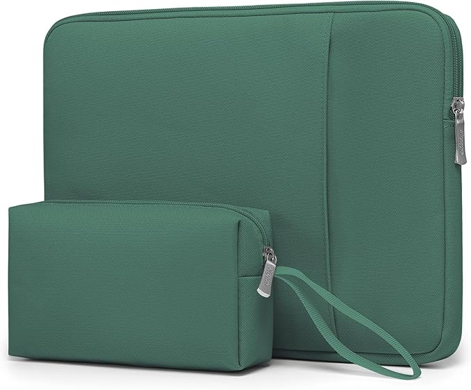 HYZUO 13.3-14 Inch Laptop Sleeve Bag Set for MacBook Pro 14 M4/M3/M2/M1, MacBook Air/Pro 13.3, 13.5"/13.8" Surface Book/Laptop, Notebook Case for 13.3" HP Dell Lenovo Asus Acer, Jungle Green