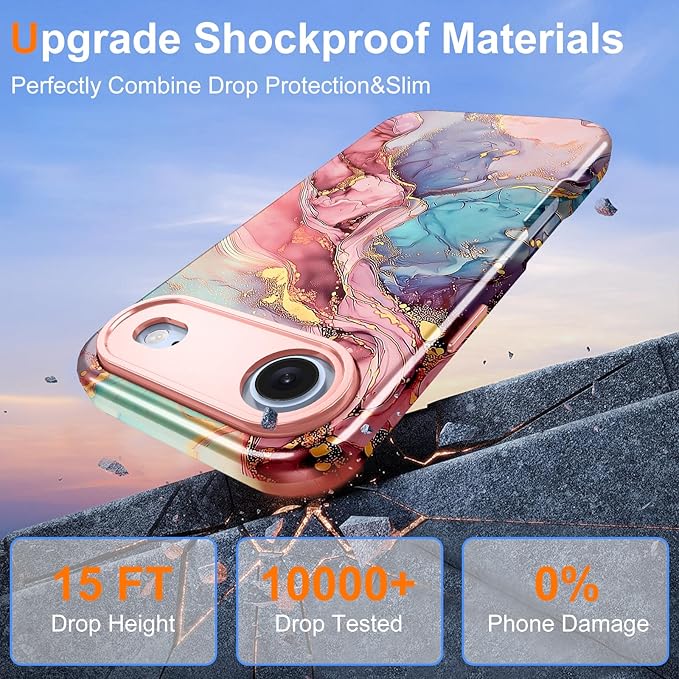 Btscase for iPhone Air Case [Compatible with Magsafe] [Military-Grade Drop Protection] Slim Anti-Scratch Smooth Touch TPU Bumper Shockproof Magnetic Phone Case for Women Girls Men, Rose Gold