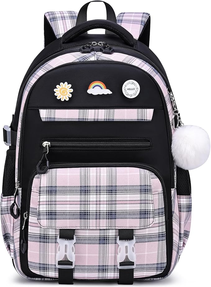 MOMUVO Backpack for Girls with Lunchbox, Kids Backpack with Lunch Box, Bookbag for Girls Kindergarten Elementary Preschool Middle School
