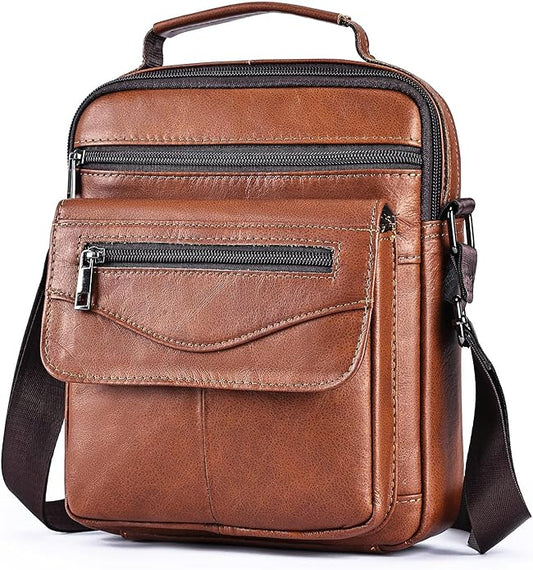 NIUCUNZH Genuine leather man purse mens crossbody sling bag small messenger shoulder Satchel