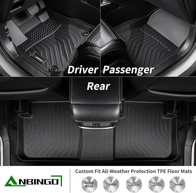 ANBINGO®Fit for Ford Escape Hybrid Floor Mats 2020-2025,for Ford Escape Hybrid Car Mat All Weather Mats for Escape Hybrid TPE Car Matt Rugs for Escape Hybrid Rubber Trunk Carpet